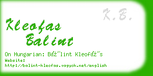 kleofas balint business card